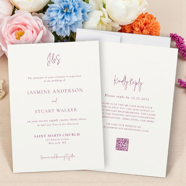 Convite de casamento tudo em um código QR (Criador carregado)