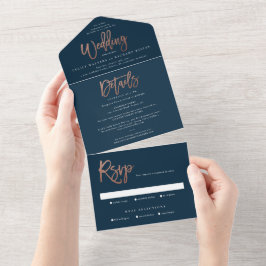 Convite de casamento tudo em um com escrita modern