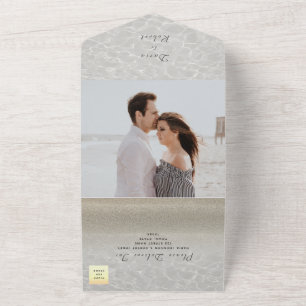 Convite de Casamento Tudo Em Um com Foto da Praia