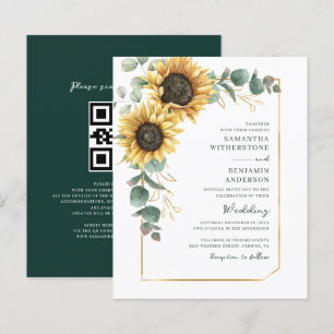 Convite de Casamento Tudo-em-Um com QR Code de Gir