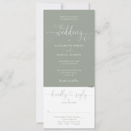 Convite de Casamento Tudo Em Um Coração em Tom Ver