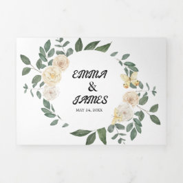 Convite de Casamento Tudo em Um Dobra Tripla Folha