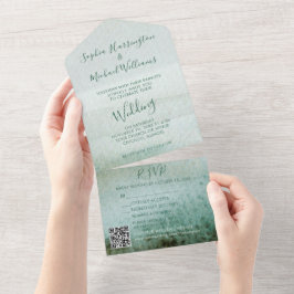 Convite de Casamento Tudo em Um em Aquarela Casual