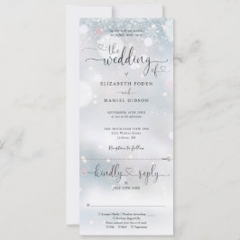 Convite de Casamento Tudo Em Um Flocos de Neve de