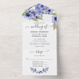 Convite de Casamento Tudo Em Um Flores de Cerejeir