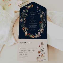 Convite de Casamento Tudo em Um Marinho