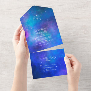 Convite de Casamento Tudo em Um Nebulosa Poeira de