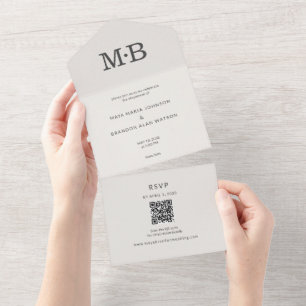 Convite de Casamento Tudo-em-Um para Casamento Sim
