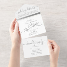 Convite de Casamento Tudo Em Um Roteiro Minimalist