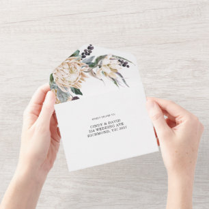 Convite de Casamento Tudo em Um White King Protea