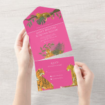 Convite de Casamento Tudo em Um Wild Safari Big Ca