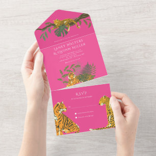 Convite de Casamento Tudo em Um Wild Safari Big Ca