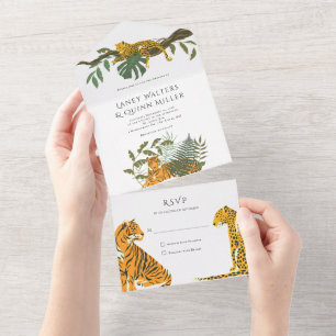 Convite de Casamento Tudo em Um Wild Safari Big Ca