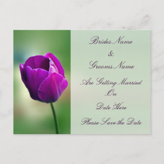 Convite de casamento Tulipa Roxa para guardar a da