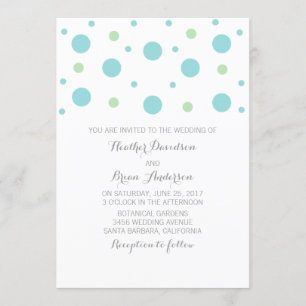 Convite de casamento Turquoise Green Confetti