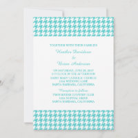 Convite de casamento Turquoise Houndstooth