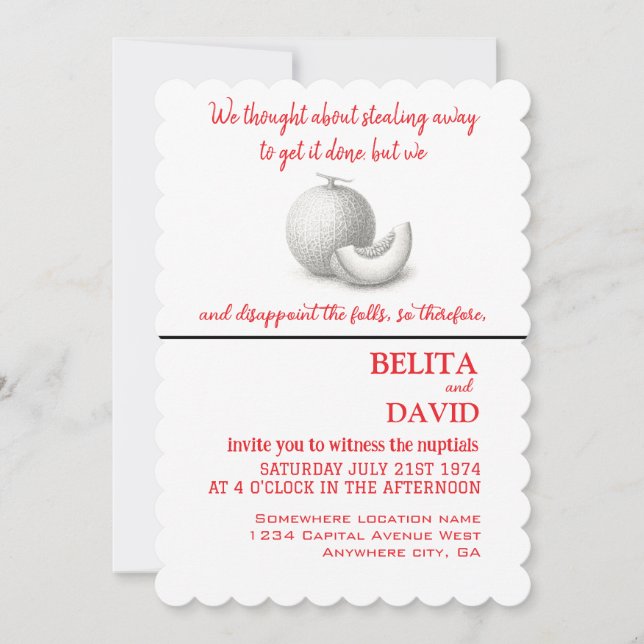 Convite de casamento único e engraçado (Frente)