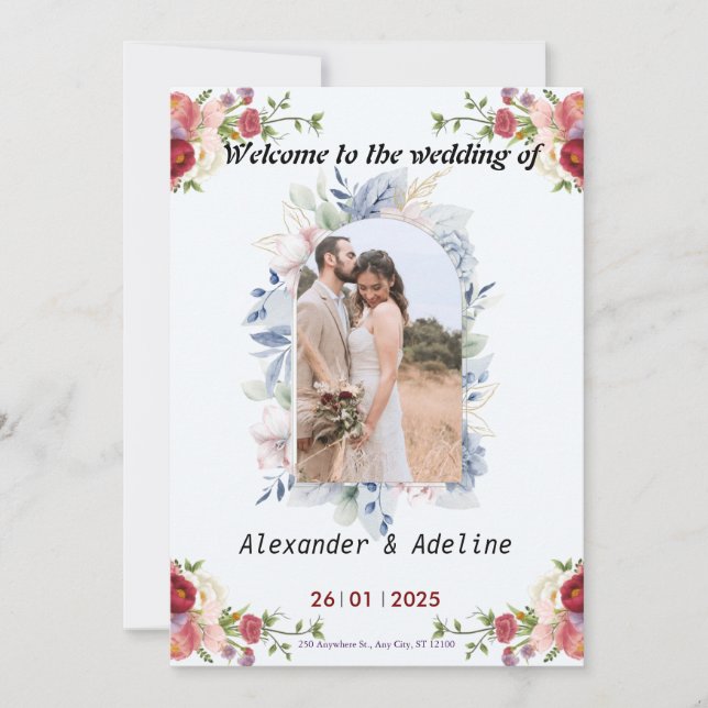 convite de casamento United in Love (Frente)