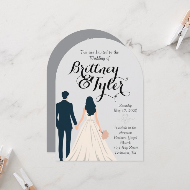 Convite de Casamento Until Forever-Brittney (Frente/Verso In Situ)