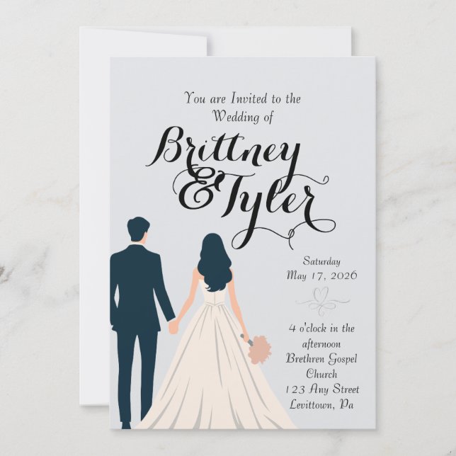 Convite de Casamento Until Forever-Brittney (Frente)