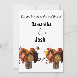 Convite de casamento vasos com flores