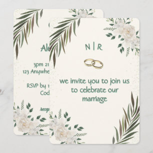 Convite de Casamento Verde