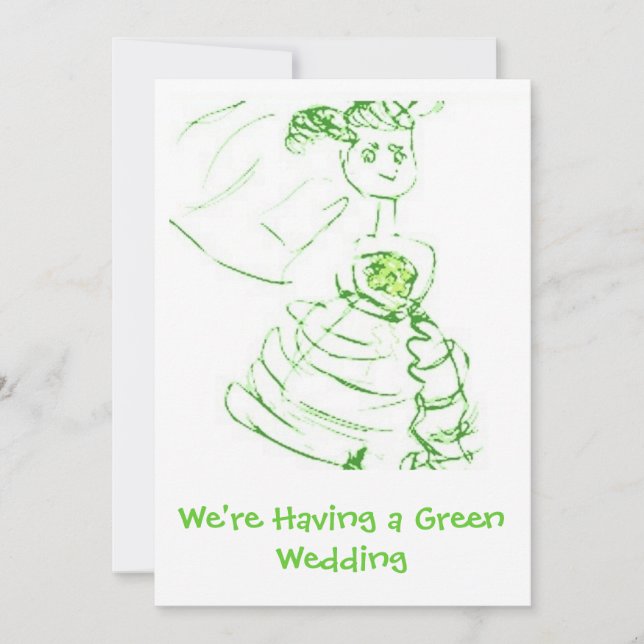 Convite de casamento Verde (Frente)