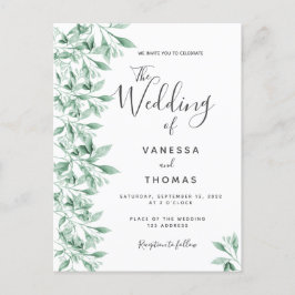 Convite de casamento verde-botânico verde-verde-ve