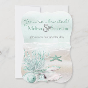 Convite de casamento Verde da Praia do Dream Shore
