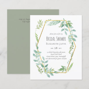 Convite de casamento Verde de Orçamento