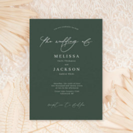 Convite de Casamento Verde de Sage com script mini