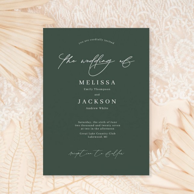 Convite de Casamento Verde de Sage com script mini (Criador carregado)