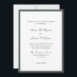 Convite de Casamento Verde de Script Clássico<br><div class="desc">Convite de casamento elegante com roteiro clássico e texto simples. Introdução geral: o prazer de sua empresa é pedido no casamento de...  Texto preto sobre fundo branco dentro de uma borda verde. As costas estão verdes.</div>