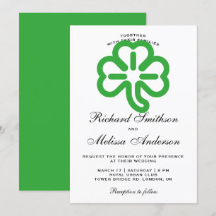 Convite de Casamento Verde do Dia de São Patrício