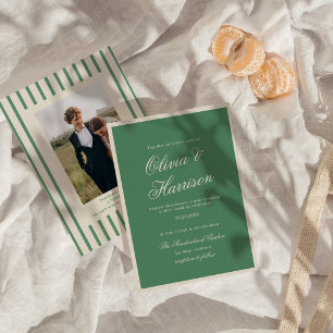 Convite de Casamento Verde do Preppy Tennis Club
