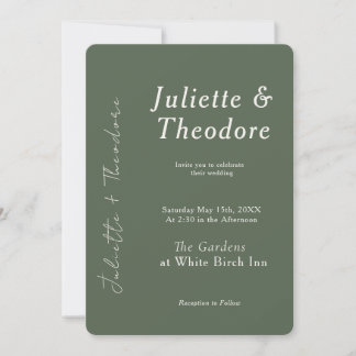 Convite de Casamento Verde Elegante