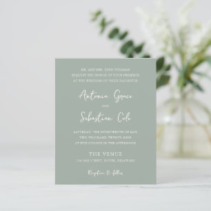 Convite de Casamento Verde Elegante dentro do Orça