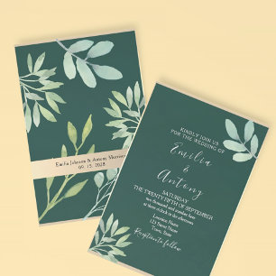Convite de Casamento Verde Esmeralda