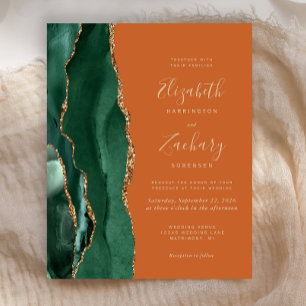 Convite de Casamento Verde Esmeralda Aгата Orçado