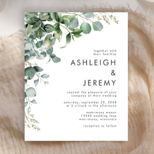 Convite de Casamento Verde Eucalipto Orçamento