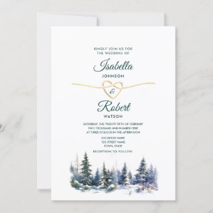 Convite de Casamento Verde Floresta de Pinheiros