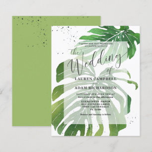 Convite de Casamento Verde Folhagem Tropical Orçam