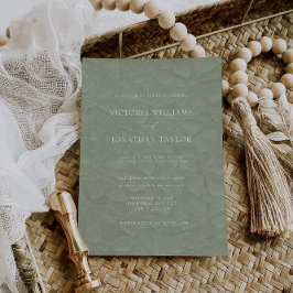 Convite de Casamento Verde Minimalista Moderno