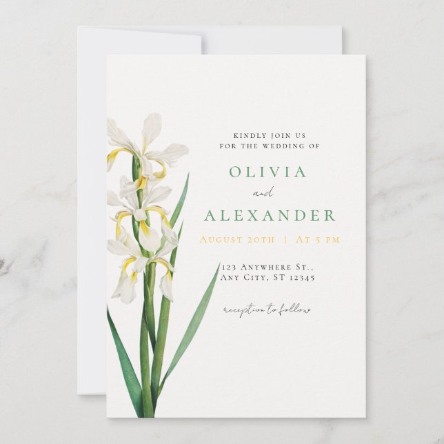 Convite de Casamento Verde Sage (Frente)
