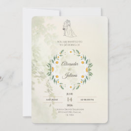 Convite de Casamento Verde Sage | Elegante Moderno