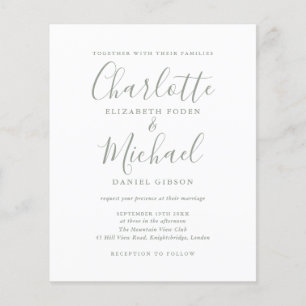Convite de Casamento Verde Sage Orçamento