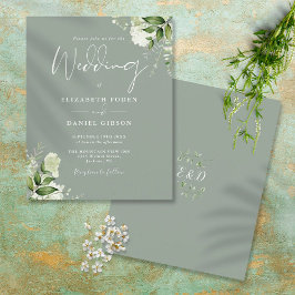 Convite de Casamento Verde Sage Orçamento Verdejan