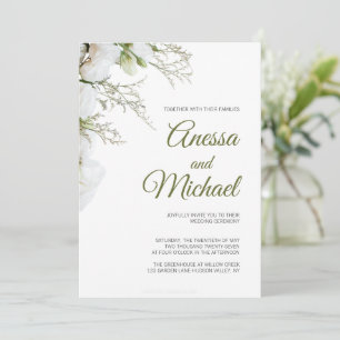 Convite de Casamento Verde Sálvia