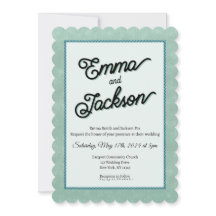 Convite de Casamento Verde, Simples e Moderno