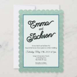 Convite de Casamento Verde, Simples e Moderno